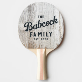 Raquete De Ping Pong Madeira Branca Desgastada pelo Tempo Nome da Famíl