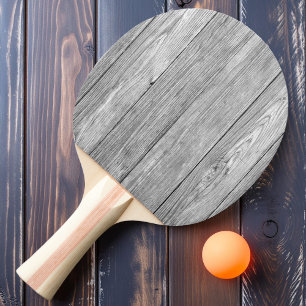 Raquete De Ping Pong Madeira Cinza Escuro Desgastada pelo Tempo