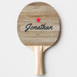 Raquete De Ping Pong Madeira de Cinza Clara Assinatura Estrela Vintage
