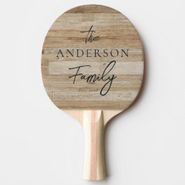 Raquete De Ping Pong Madeira de Cinza Clara com Sobrenome da Família Es