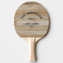Raquete De Ping Pong Madeira de Cinza Clara Vintage Nome da Família à B