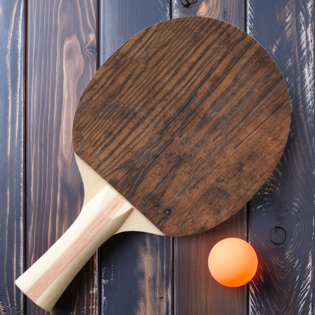 Raquete De Ping Pong Madeira Rústica Escura de Noz (Criador carregado)