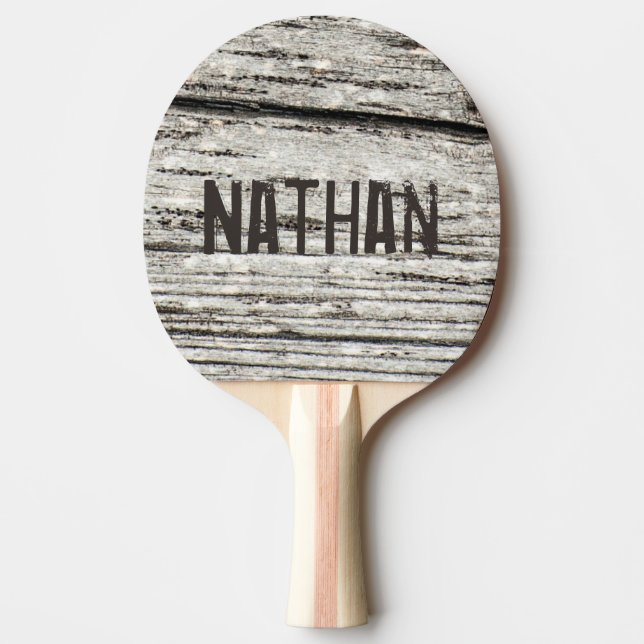Raquete De Ping Pong Madeira rustica meteorológica personalizada (Frente)
