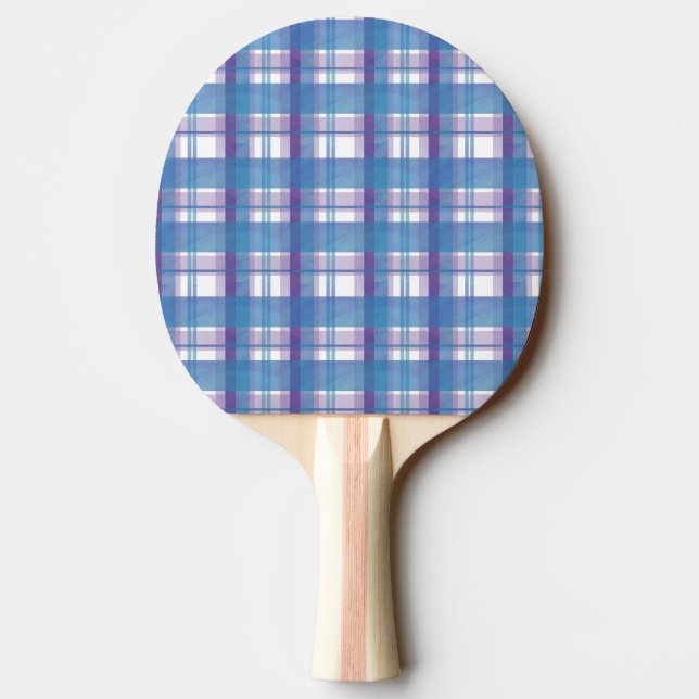 Raquete De Ping Pong Madras Xadrez Azul e Roxo (Verso)