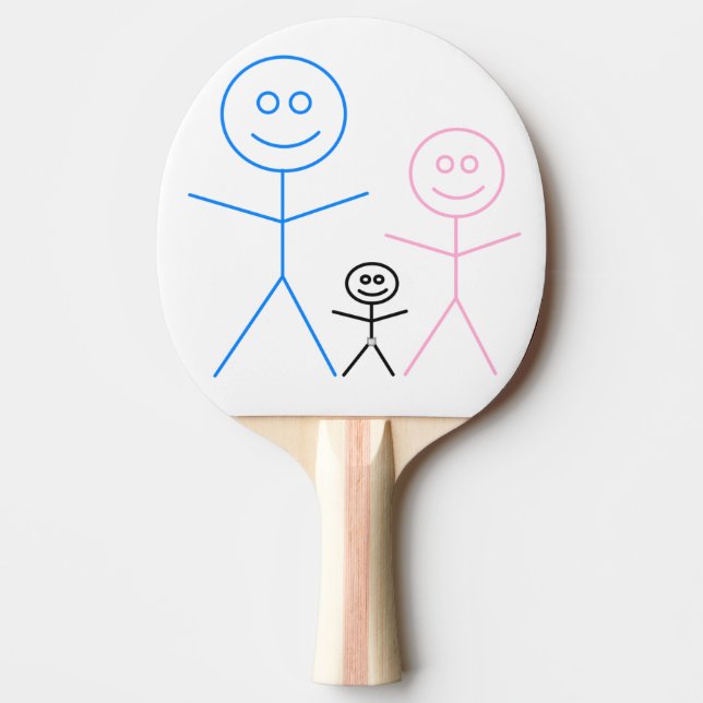 Raquete De Ping Pong Mãe e bebê em fralda pessoas desenhando (Frente)