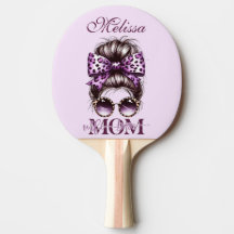 Mãe Esposa Chefe de Cabelo Desgrenhado Roxo