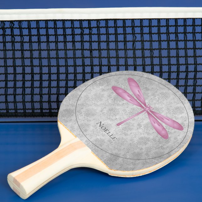 Raquete De Ping Pong Magenta Dragonfly Damask (Insitu)