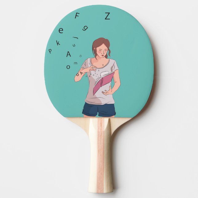Raquete De Ping Pong Magia de livros (Frente)