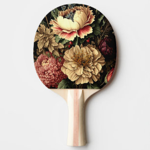 Raquete De Ping Pong Magnífica Arranjo Floral Vintage