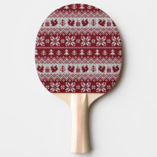 Raquete De Ping Pong Maldito, Natal, esquilos, padrão de colheita.