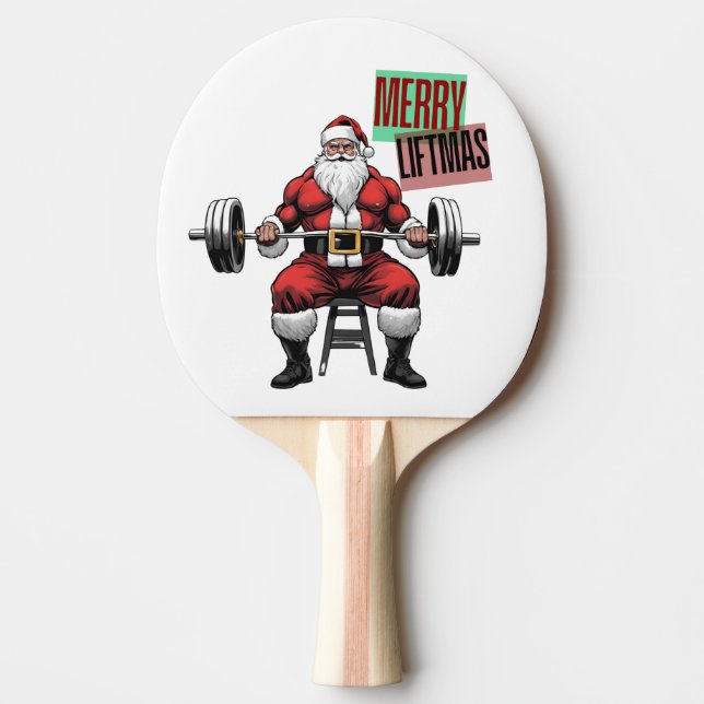 Raquete De Ping Pong Malhação engraçada Papais noeis de Natal de Natal  (Frente)
