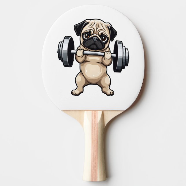 Raquete De Ping Pong Malhação Pug (Frente)
