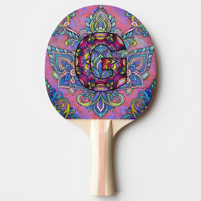 Raquete De Ping Pong mandala de letra G (Frente)