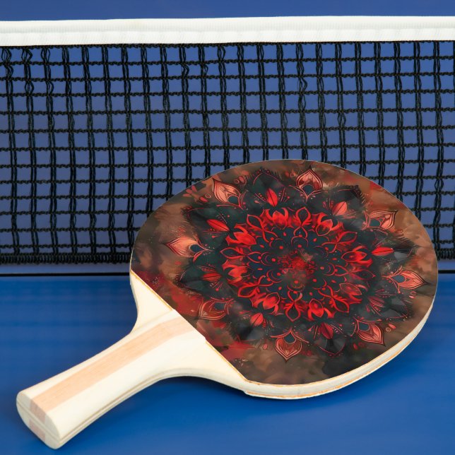 Raquete De Ping Pong Mandala Escuro - Presente Gótico do Boho (Insitu)