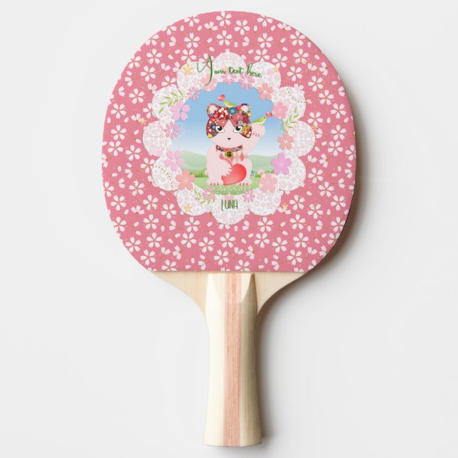 Raquete De Ping Pong Maneki Neko Lucky Luna (Frente)