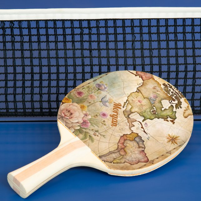 Raquete De Ping Pong Mapa de Vintagens Personalizado (Insitu)