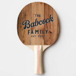 Raquete De Ping Pong Maple Rough Cut Retro Family Name & Year