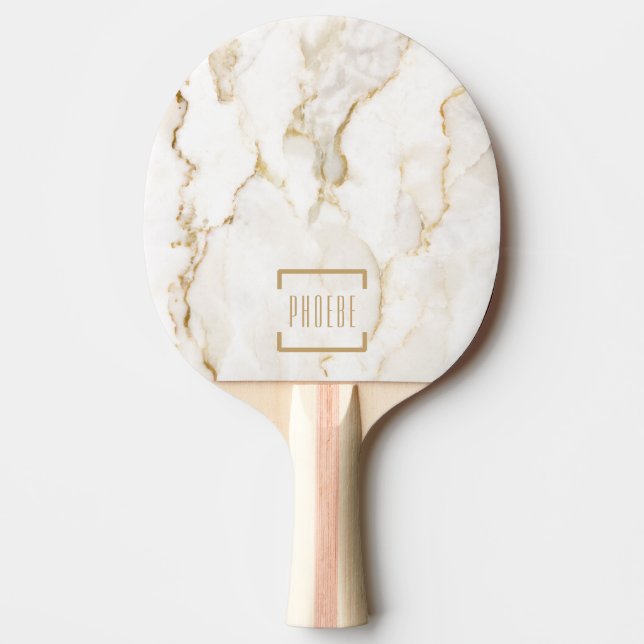 Raquete De Ping Pong Marble de Efeito Dourado do Nome Personalizado Mod (Frente)