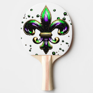 Raquete De Ping Pong Mardi Gras Fleur de Lis