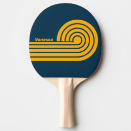 Raquete De Ping Pong Maré Retro Iluminada pela Lua com Listras Duplas e