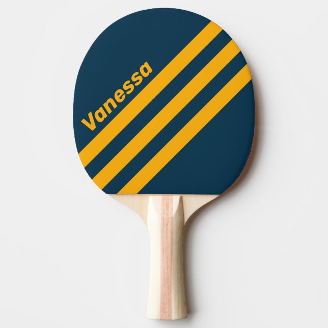 Raquete De Ping Pong Maré Retro Iluminada pela Lua Faixas de Três Ângul (Frente)