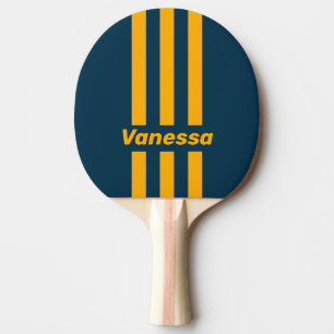 Raquete De Ping Pong Maré Retro Iluminada por Lua Três Listras Verticai