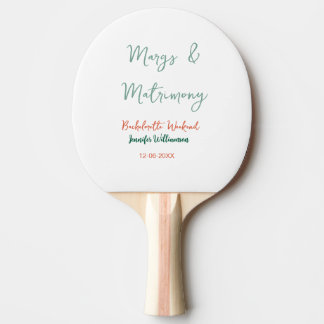 Raquete De Ping Pong Margs e matrimônio adicionar nome data despedida d