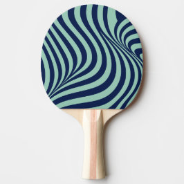 Raquete De Ping Pong Marinha Moderna e Psiquedélico Verde Menta