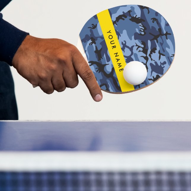 Raquete De Ping Pong Marinho Camuflagem Azul Seu nome Personaliza (Insitu)