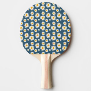Raquete De Ping Pong Marinho Daisy Floral Bohemian Padrão Botânico