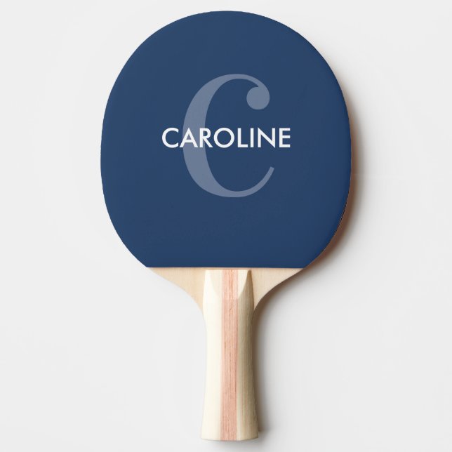 Raquete De Ping Pong Marinho inicial clássico simples moderno azul (Frente)