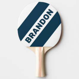 Raquete De Ping Pong Marinho Retroativo - Três faixas em negrito com o 