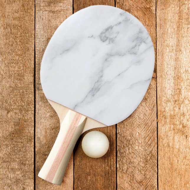 Raquete De Ping Pong Mármore Branco Limpo Moderno (Criador carregado)
