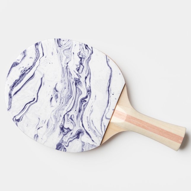 Raquete De Ping Pong Mármore dos azuis marinhos (Lateral)