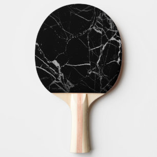 Raquete De Ping Pong Mármore Veio Preto e Prata