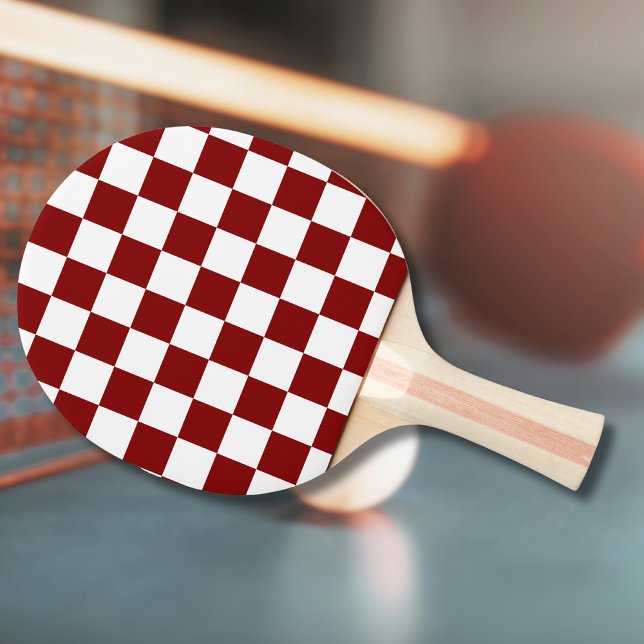 Raquete De Ping Pong Maroon e White Checkage (Criador carregado)