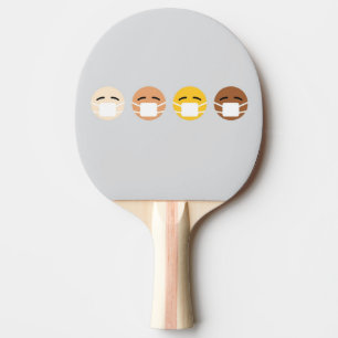 Raquete De Ping Pong Máscara de Emoji Faces para Cima COVID