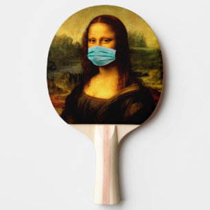 Raquete De Ping Pong Máscara de rosto. Mona Lisa em quarentena. Me En