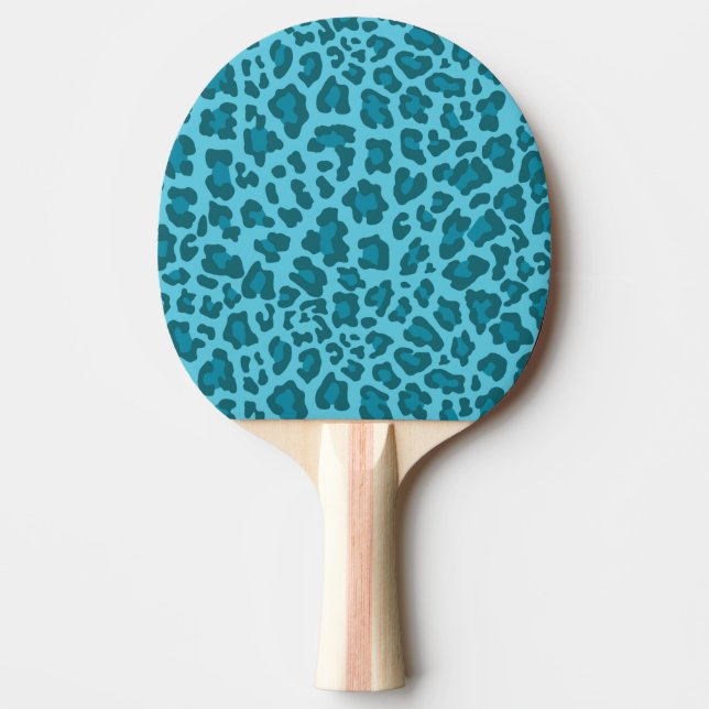 Raquete De Ping Pong Matizes impressos do Leopardo de Azul (Frente)