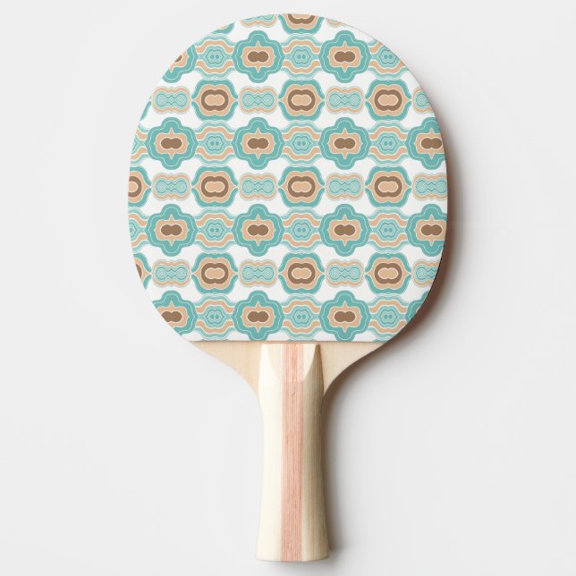 Raquete De Ping Pong Medalhão azul/tan/marrom colorido (Frente)