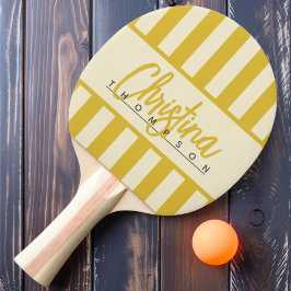 Raquete De Ping Pong Médio Century Polo Candy Striping Burnt Lemon Name