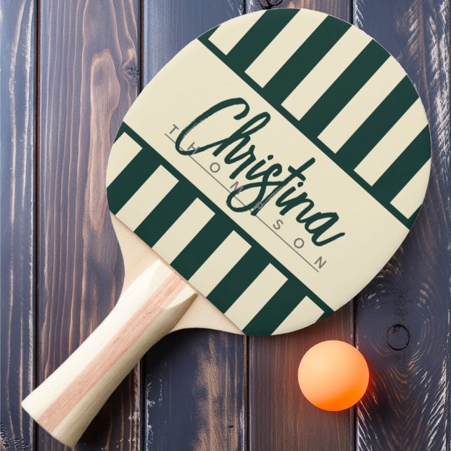 Raquete De Ping Pong Médio Century Polo Candy Striping Sage Nome Verde (Criador carregado)