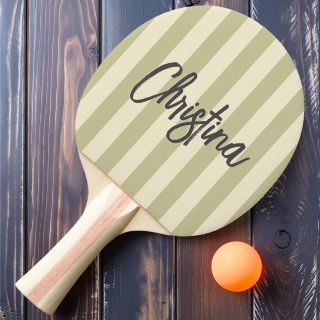 Raquete De Ping Pong Médio Century Polo Striping Dust Sage Nome Pintado (Criador carregado)