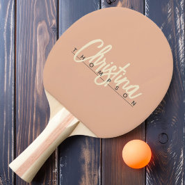 Raquete De Ping Pong Meio-Século Moderno Doce Pêssego Nome Pintado