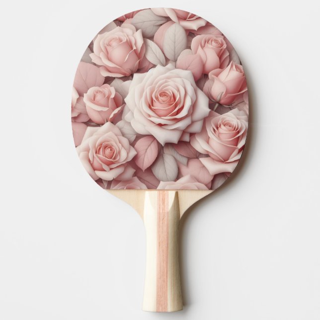 Raquete De Ping Pong Melhor em Rosas Rosadas (Frente)