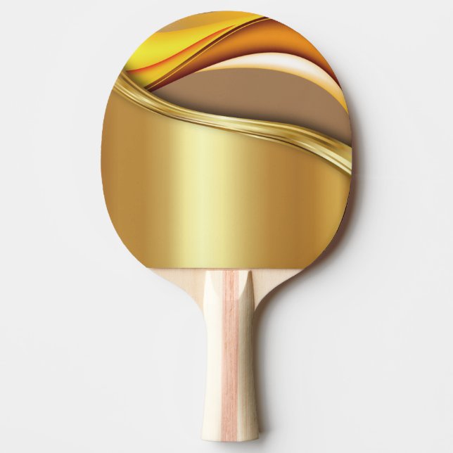 Raquete De Ping Pong Melhor pá de pingue-pongue com um design ouro. (Frente)