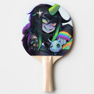 Raquete De Ping Pong Menina de Animação de Monstro Psicopata
