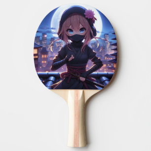 Raquete De Ping Pong Menina guerreira Ninja bonita
