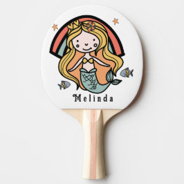 Raquete De Ping Pong Menina Personalizada da Sereia Cura Escandinava