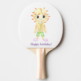 Raquete De Ping Pong Menino ruivo engraçadinho